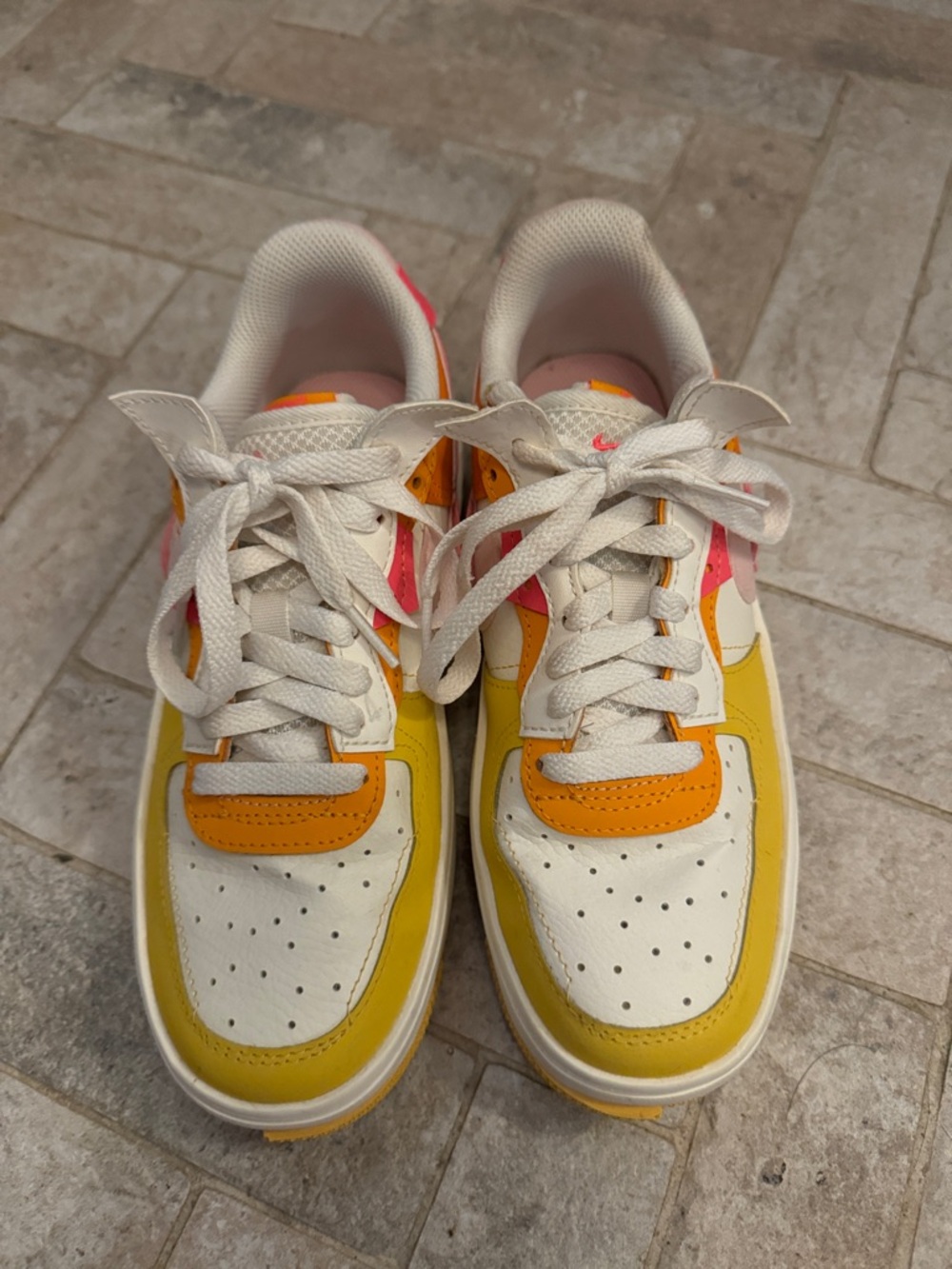 Nike Air Force 1 Fontanka sunrise pink orange sneakers sz7 womens - Picture 2 of 6